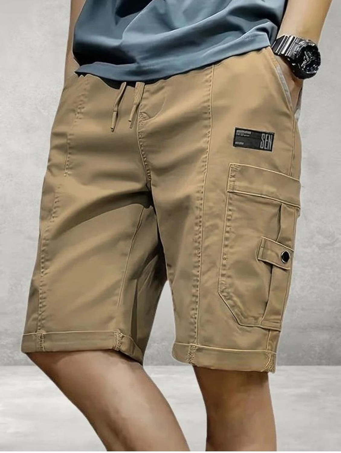 Image of JaiShiv Solid Men Reversible Black Cargo Shorts