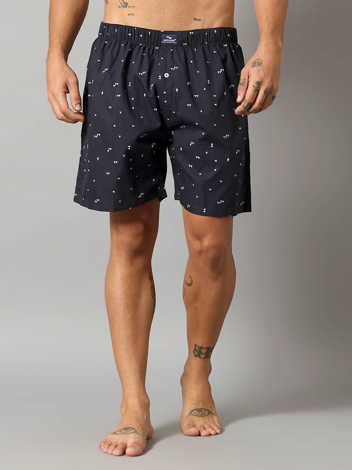 Auxamis Printed Men Dark Blue Boxer Shorts