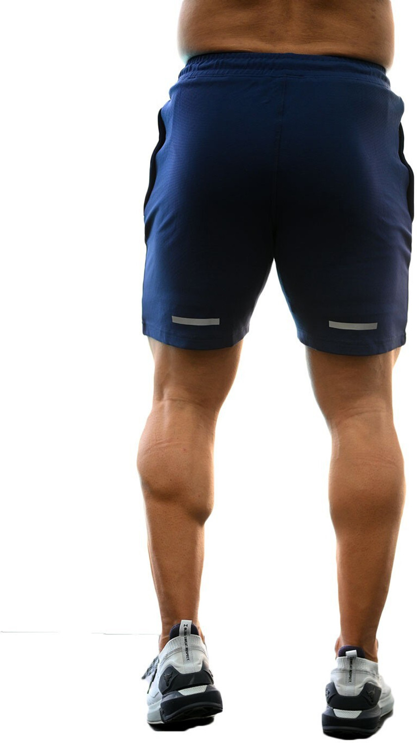 Image of FuaarK Solid Men Dark Blue Gym Shorts