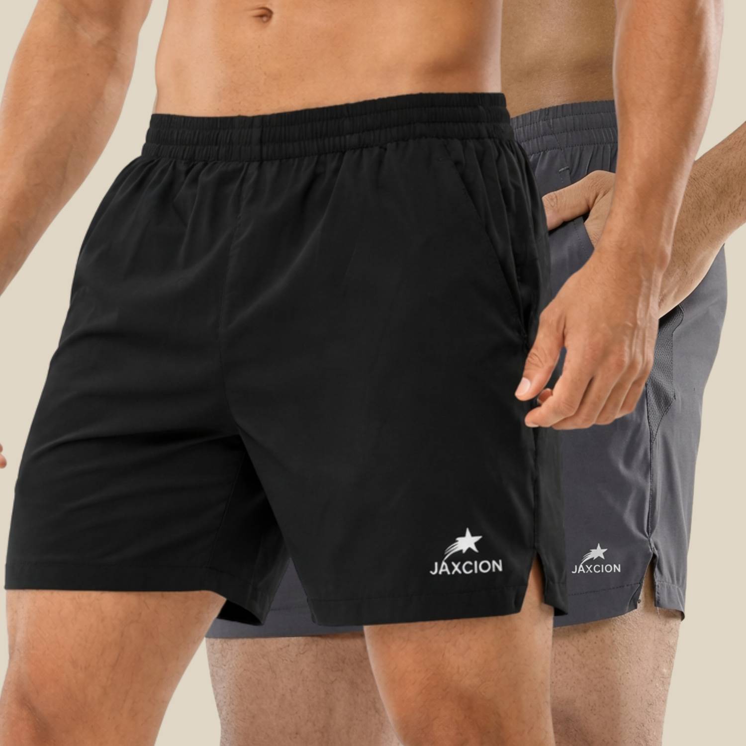 jaxcion Men Black Running Shorts - Image 1