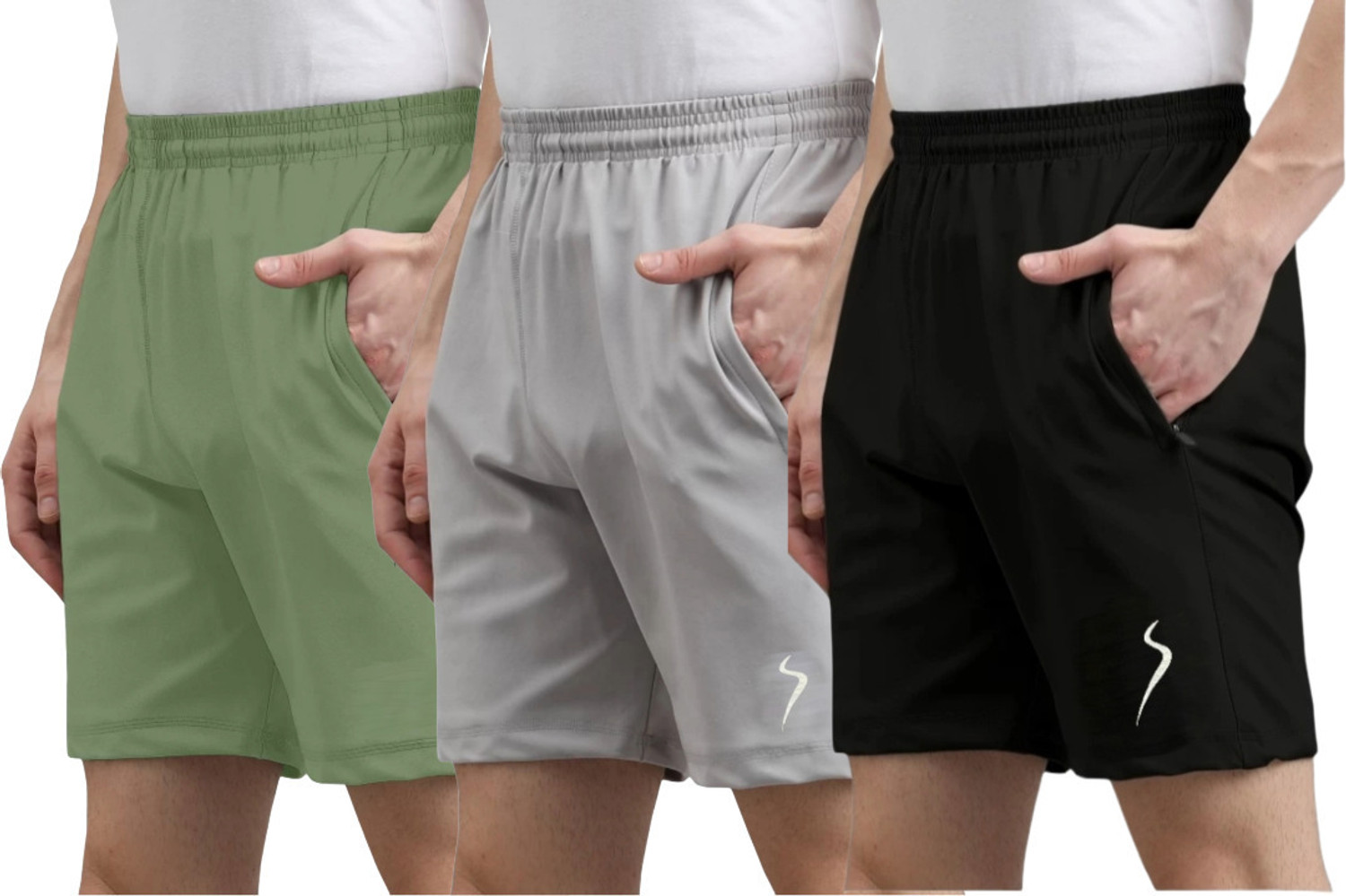 Image of Flicfol Solid Men Multicolor Sports Shorts