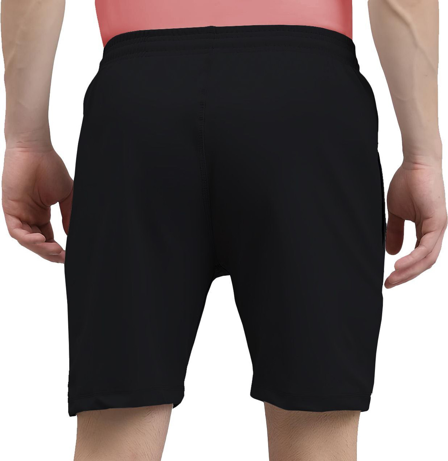Image of DENLIKE' Solid Men Black Gym Shorts, Sports Shorts, Running Shorts, Basic Shorts