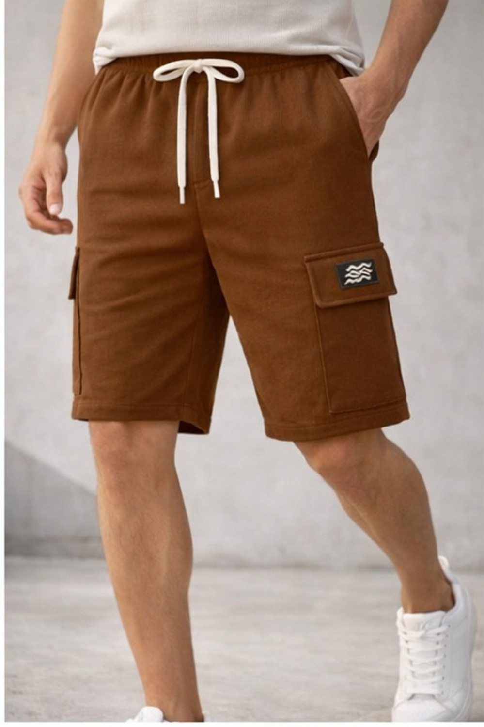 Image of METRONAUT Men pack 3 Solid Drawstring Waist Casual Knee Length Shorts Self Design Men Multicolor Basic Shorts