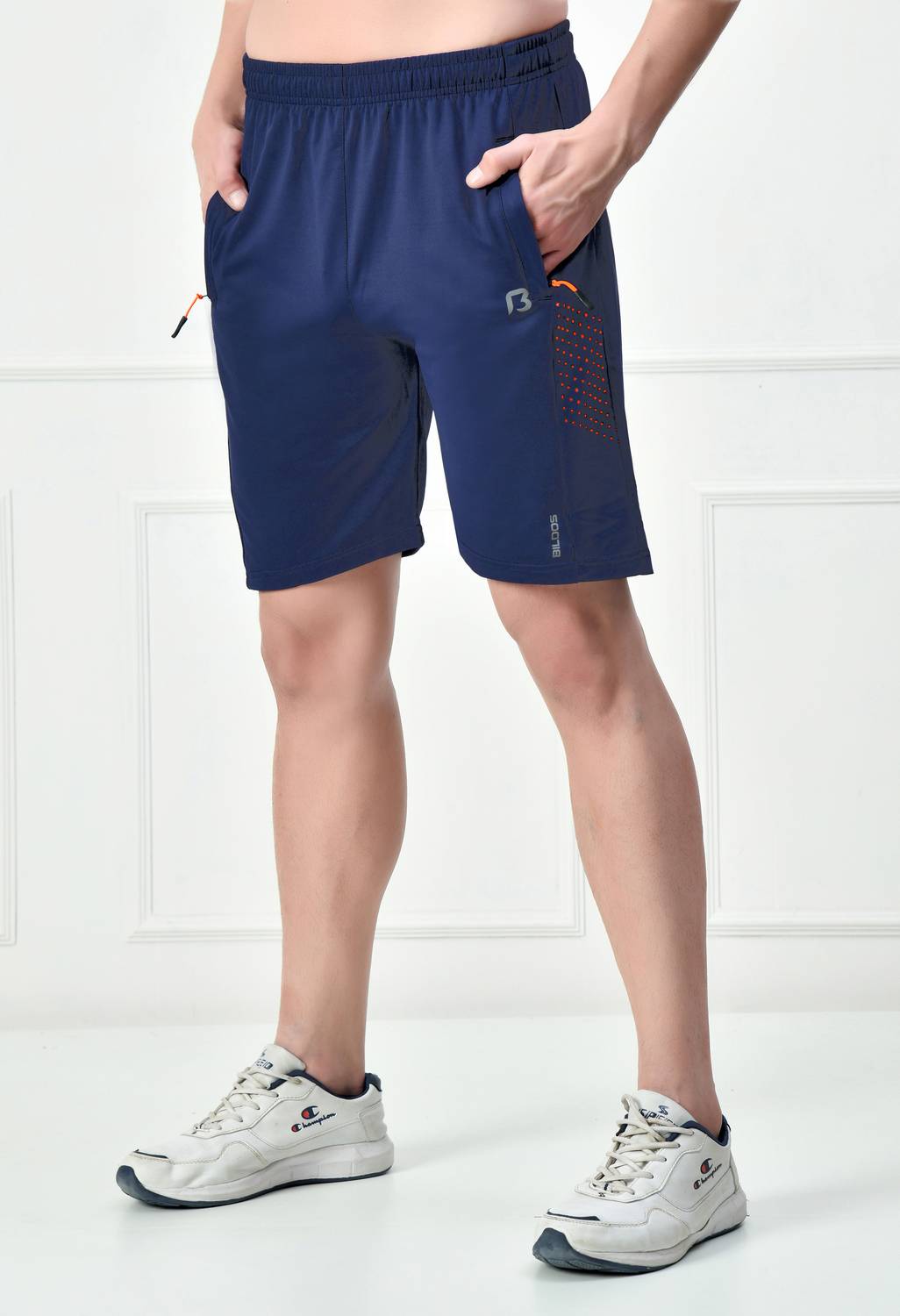 BILDOS Solid, Mesh Men Dark Blue Sports Shorts