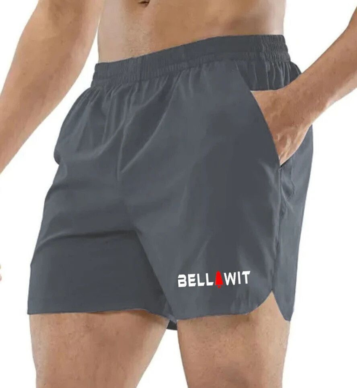 Image of Bellwit Solid Men Grey Sports Shorts