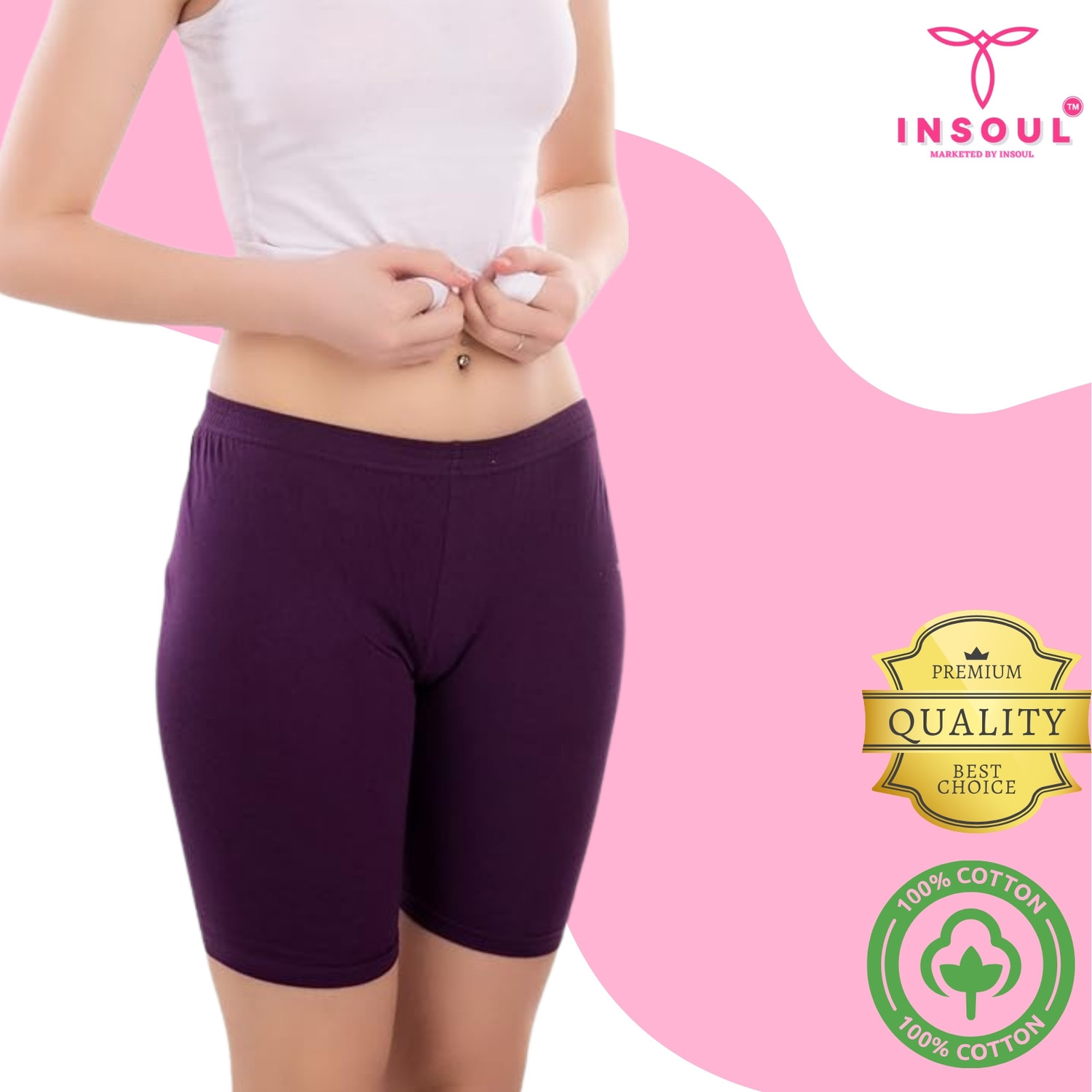Image of INSOUL Solid Women Maroon, Purple, Black Cycling Shorts