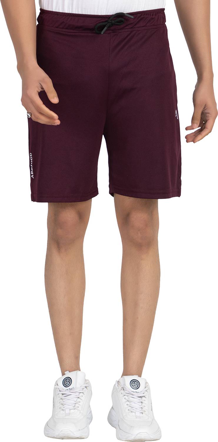 ABZJOGG Self Design Men Maroon Sports Shorts