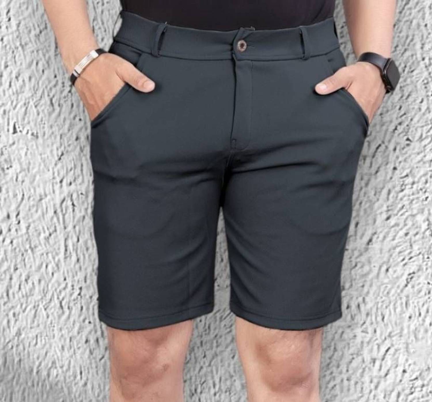 AVYRA Solid Men Grey Chino Shorts