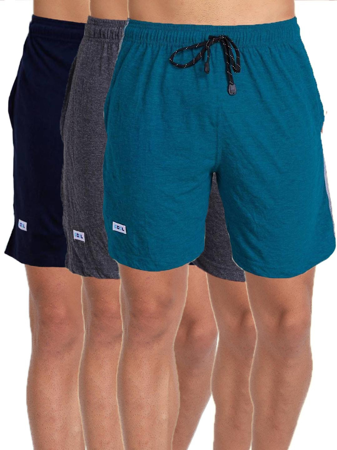 Image of TT Striped Men Blue, Dark Grey, Dark Blue Bermuda Shorts
