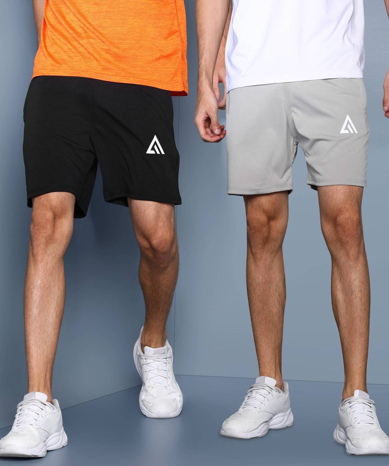 Adrenex Men Black, Grey Basic Shorts Pack of 2