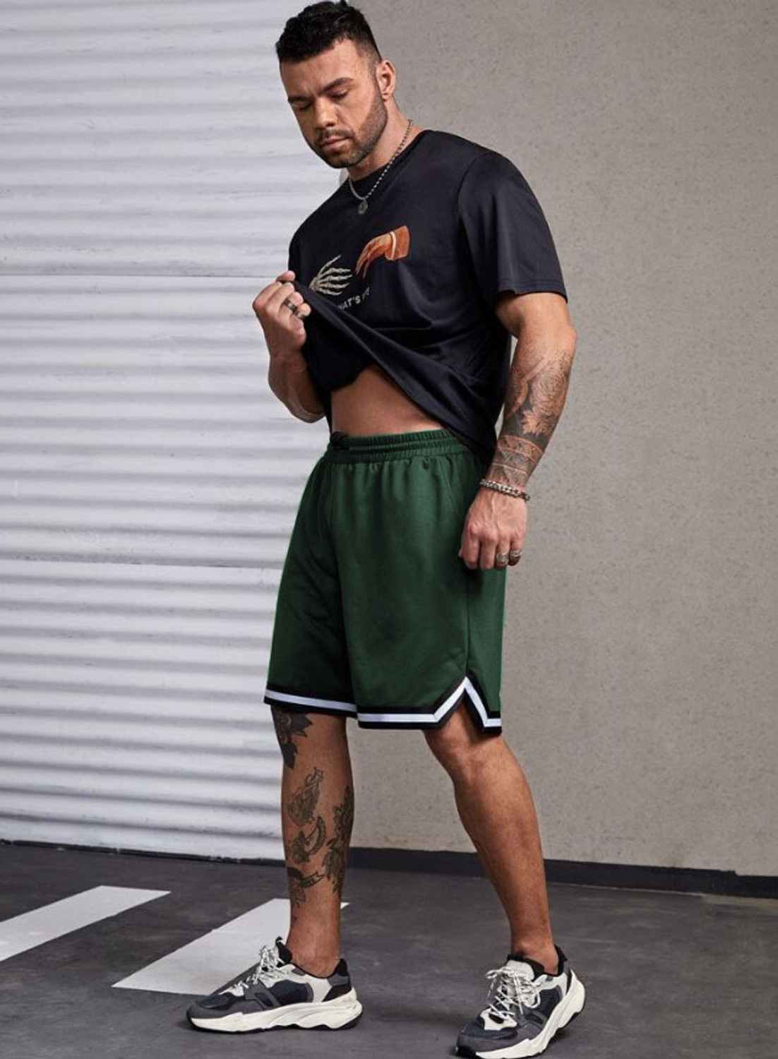 Image of CULISH Solid Men Dark Green Gym Shorts
