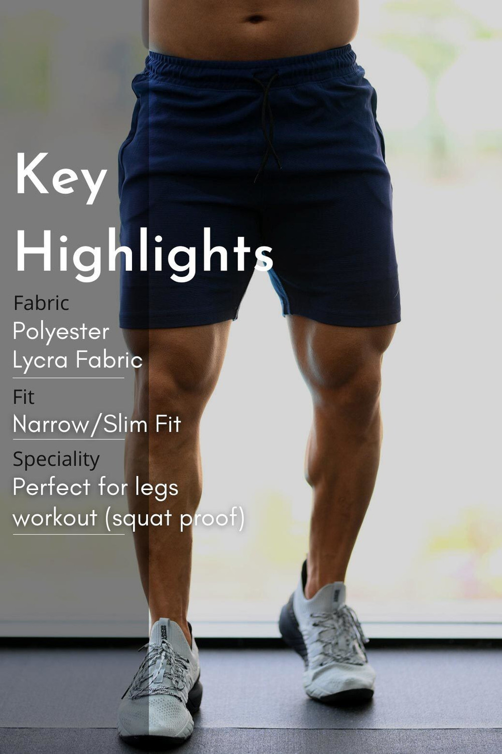 Image of FuaarK Solid Men Dark Blue Gym Shorts