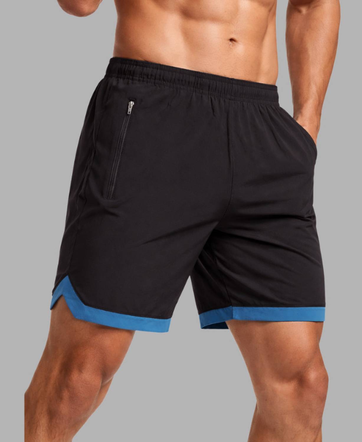 ALPTRA Solid Men Black Gym Shorts