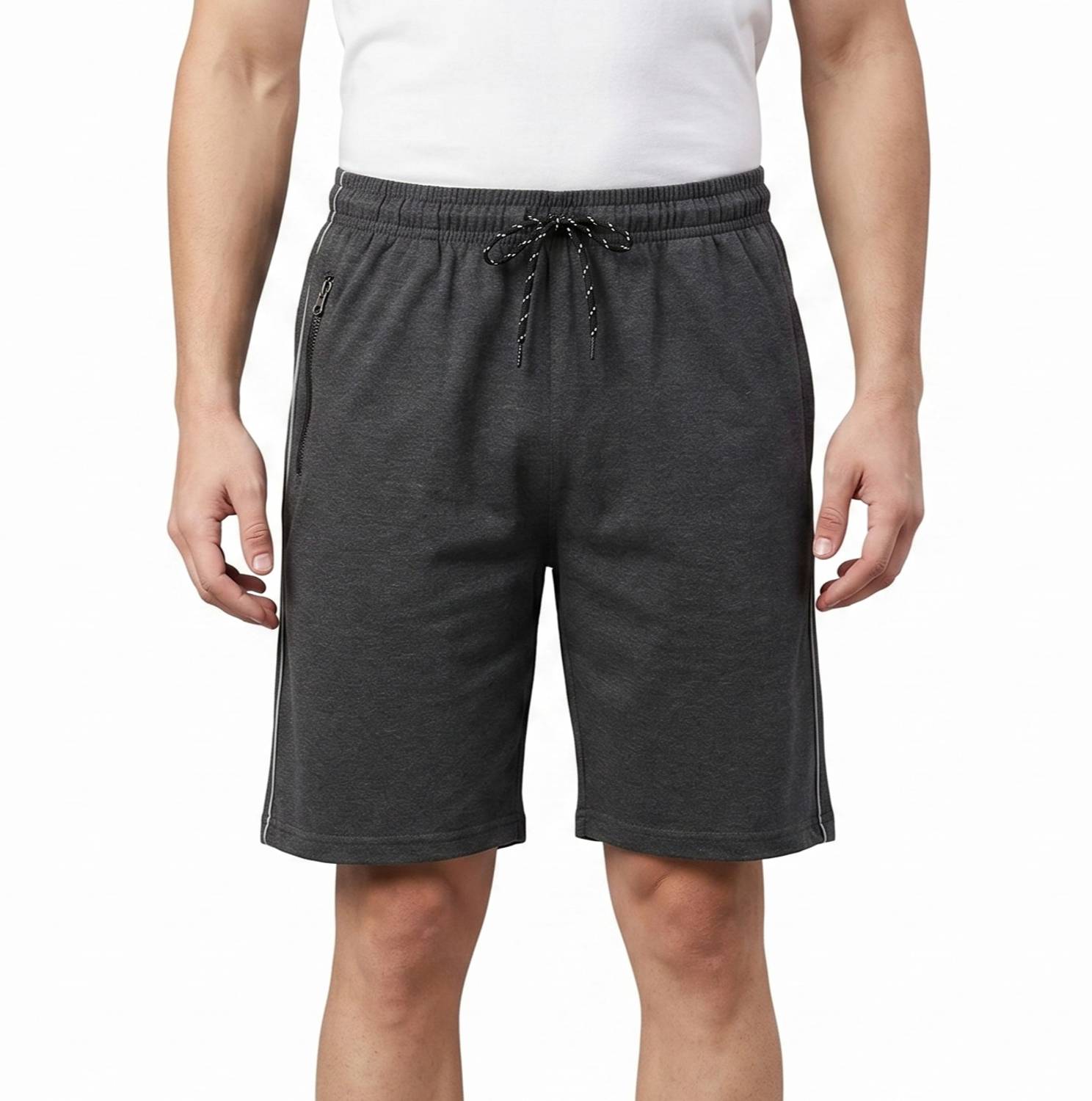 0-DEGREE Solid Men Dark Grey Basic Shorts