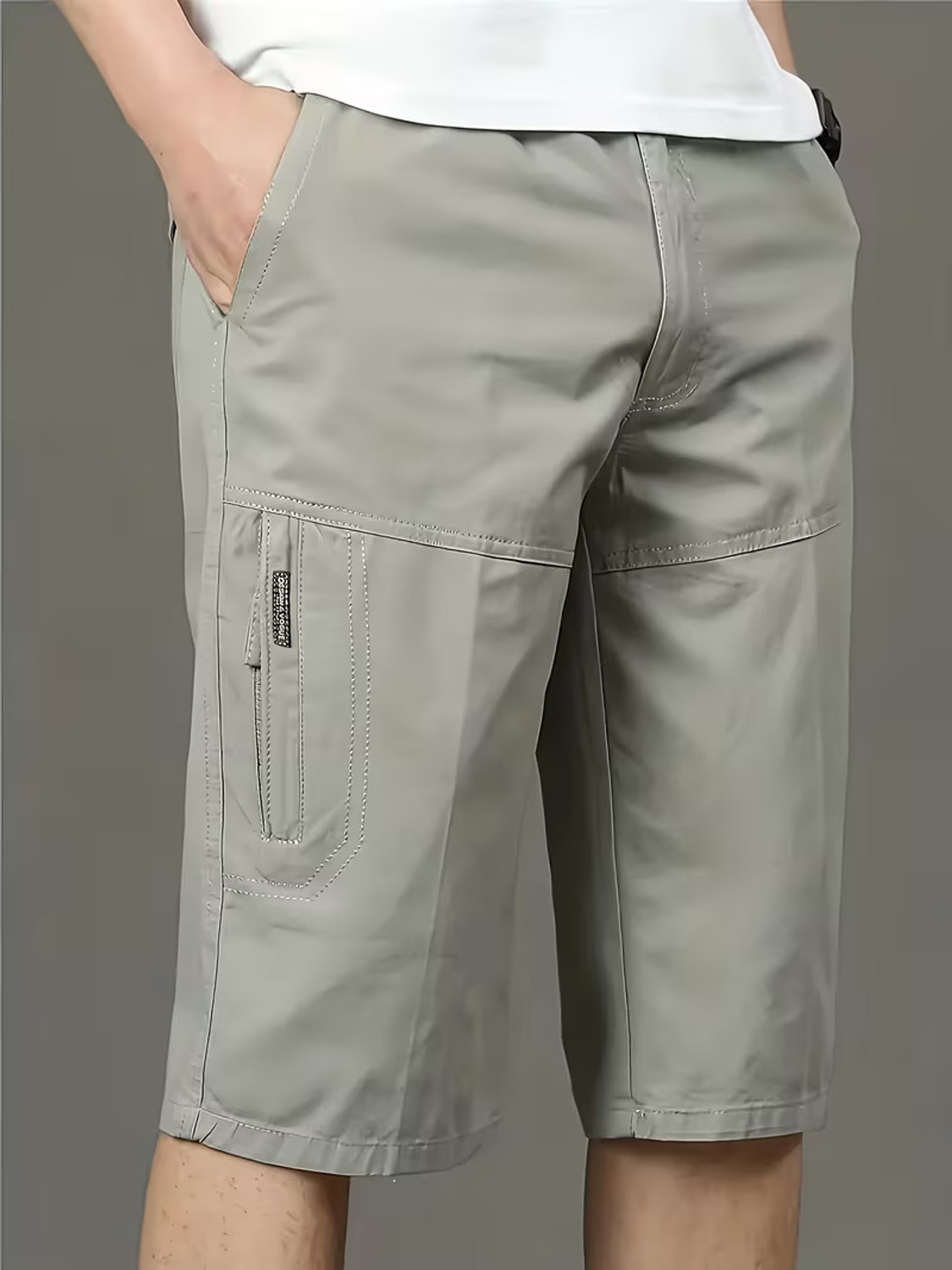 Image of sti Solid Men Khaki Cargo Shorts