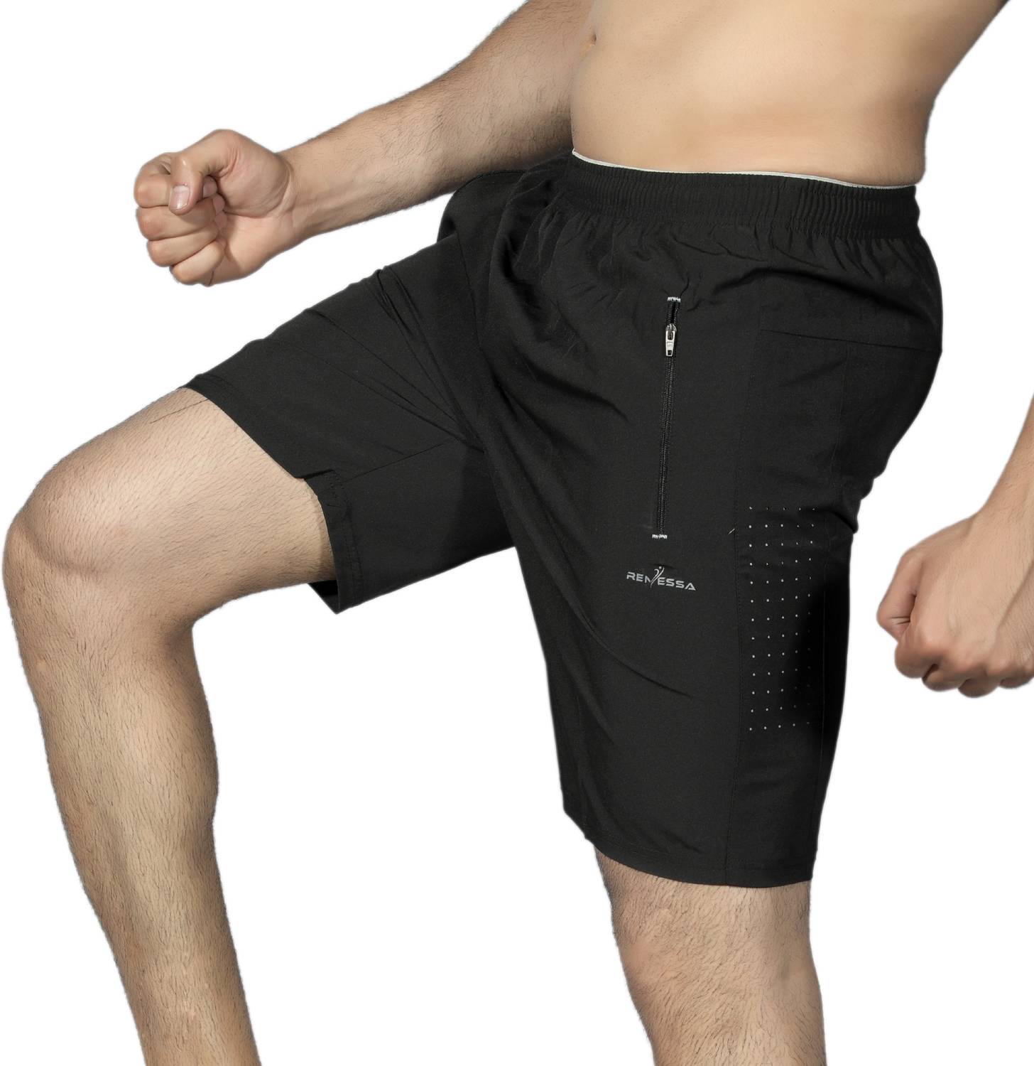 Renessa Black Men Running Shorts - Image 2
