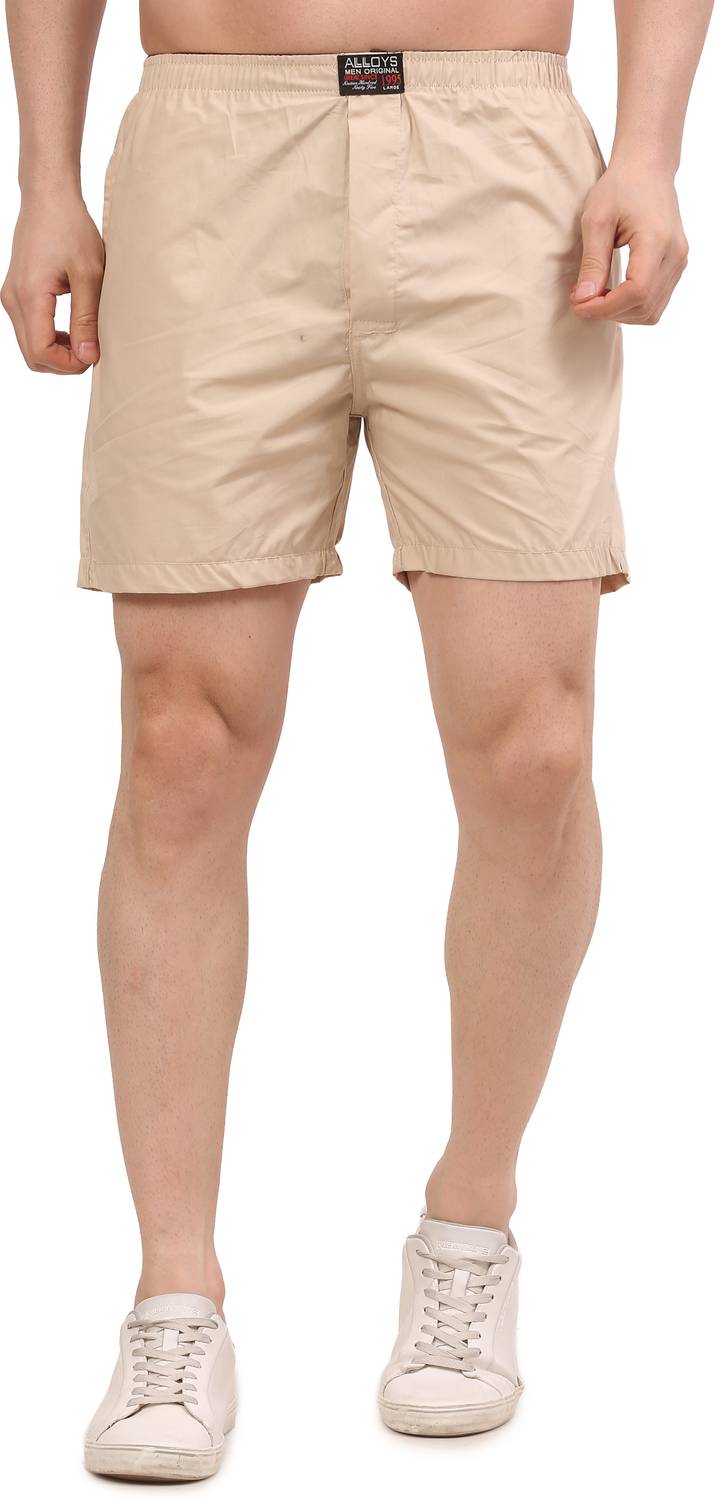 AVVOYS Solid Men Beige Boxer Shorts