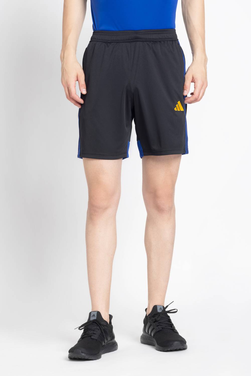 ADIDAS Striped Men Black Sports Shorts