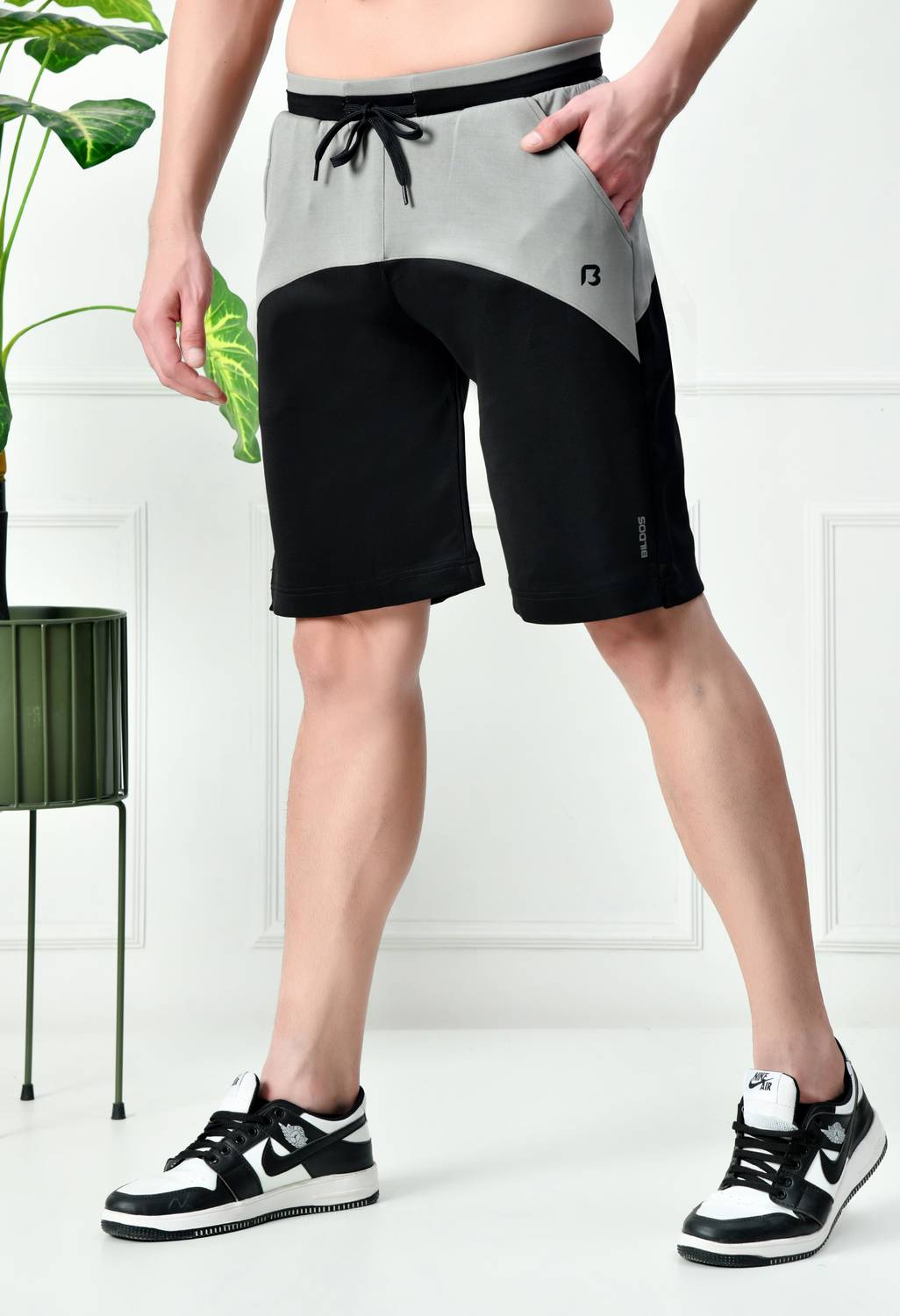 BILDOS Solid Men Black Regular Shorts