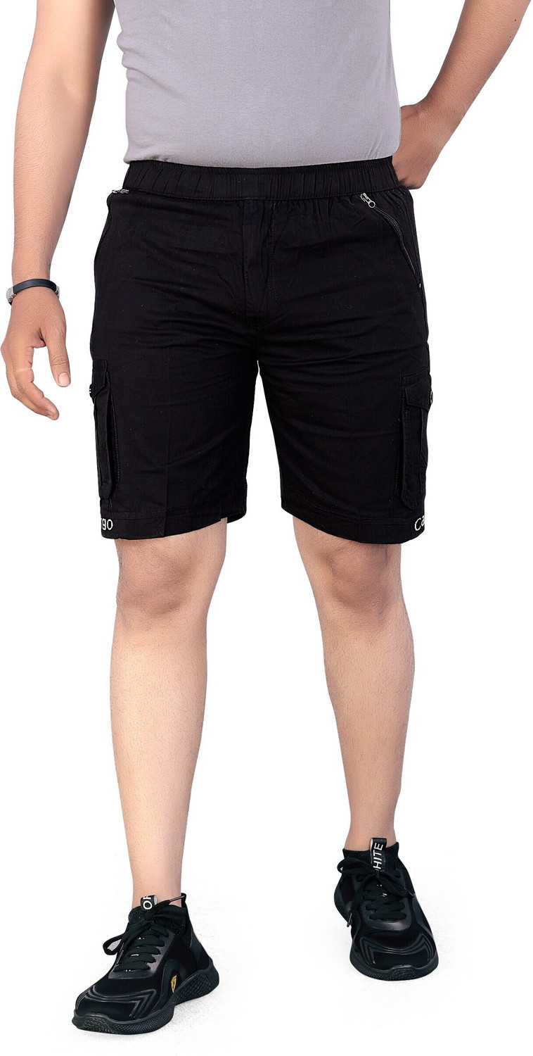 Image of HARICREATION Solid Men Black Casual Shorts