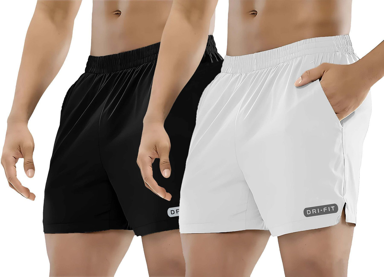 Image of PRAVAHA Solid Men Multicolor Gym Shorts