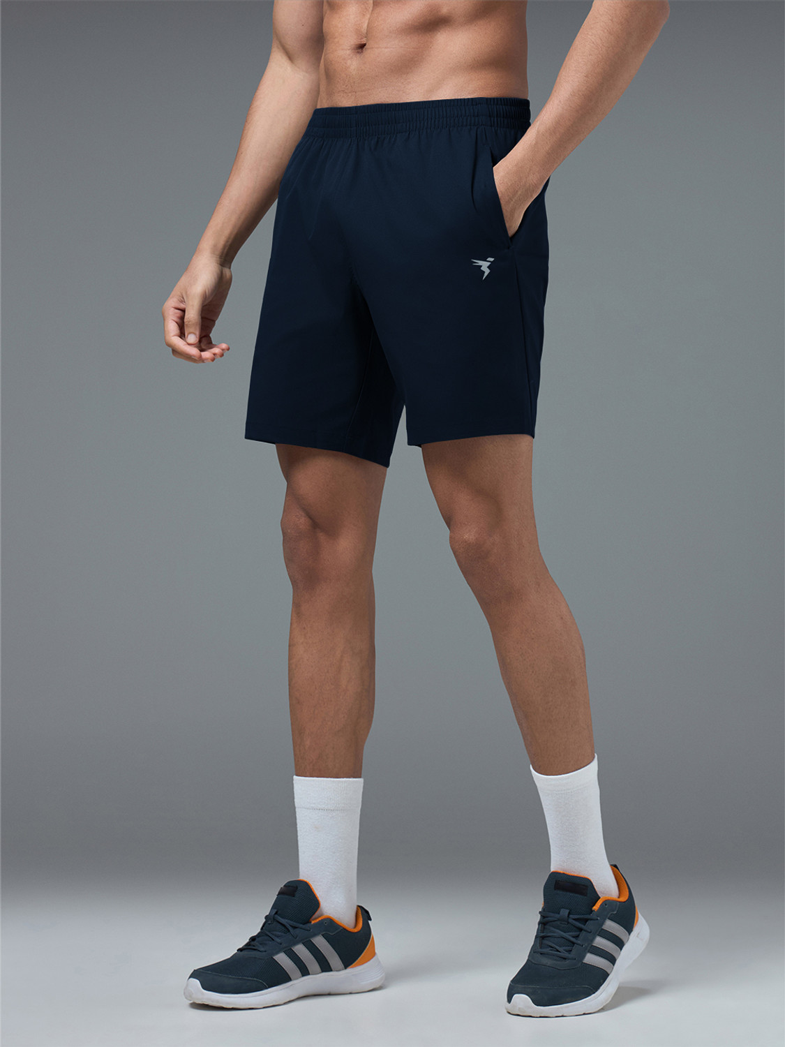 Image of TECHNOSPORT Solid Men Blue Sports Shorts