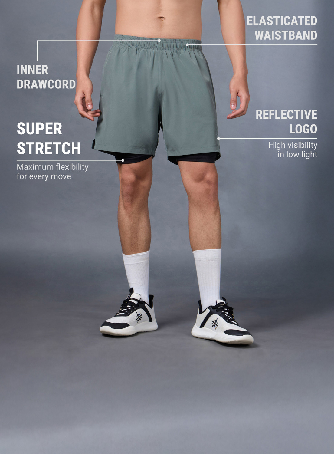 Image of Cult Solid Men Green Sports Shorts