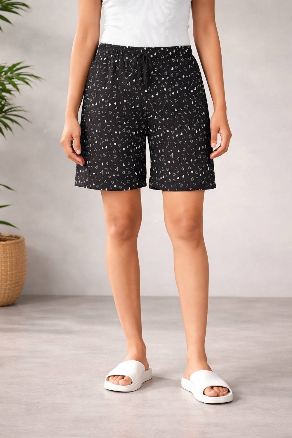 ALIZA Printed Women Black Beach Shorts