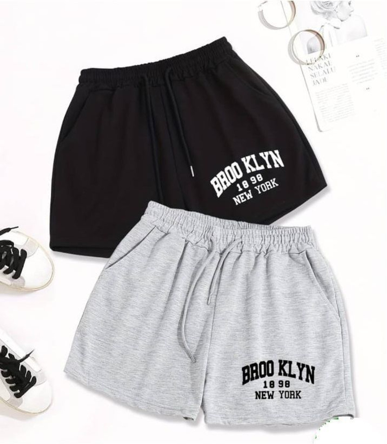 Image of HouseOfCommon Printed Women Multicolor Regular Shorts