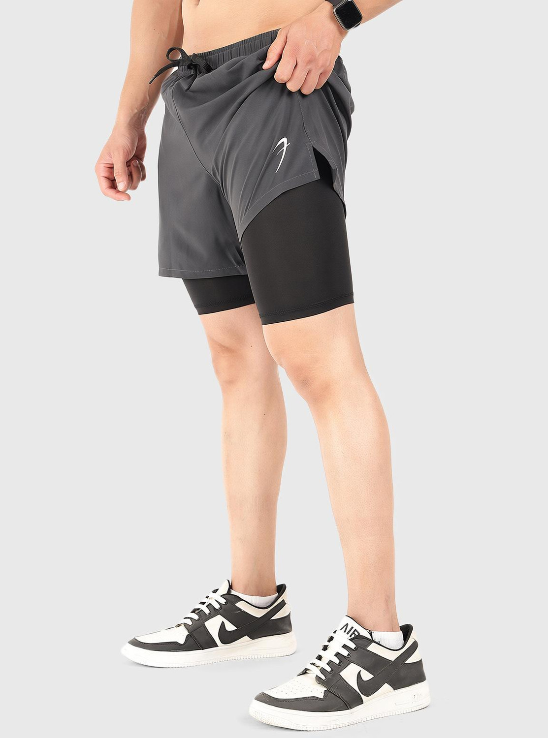 FuaarK Solid Men Grey Sports Shorts