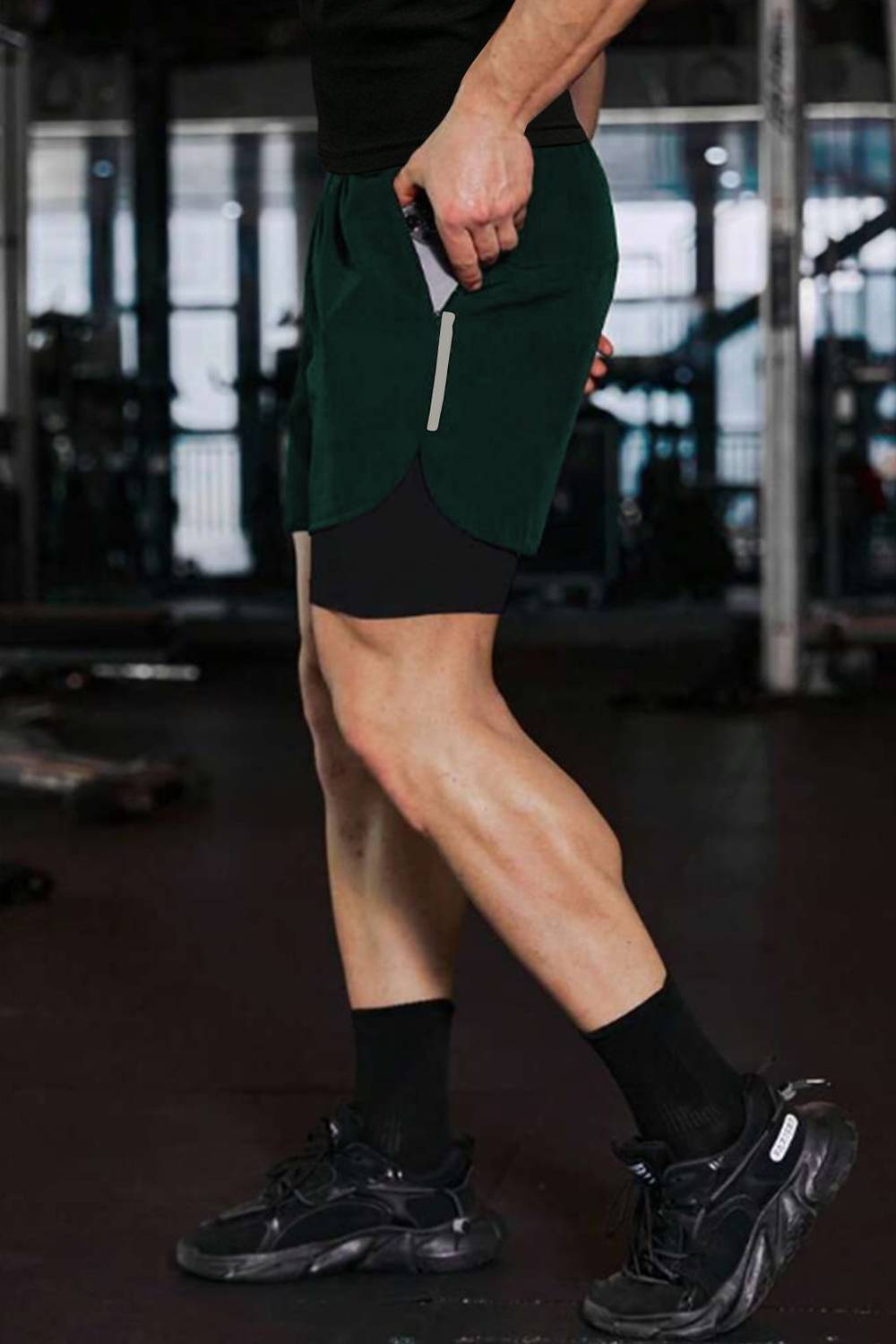CULISH Men Green Sports Shorts - Image 3