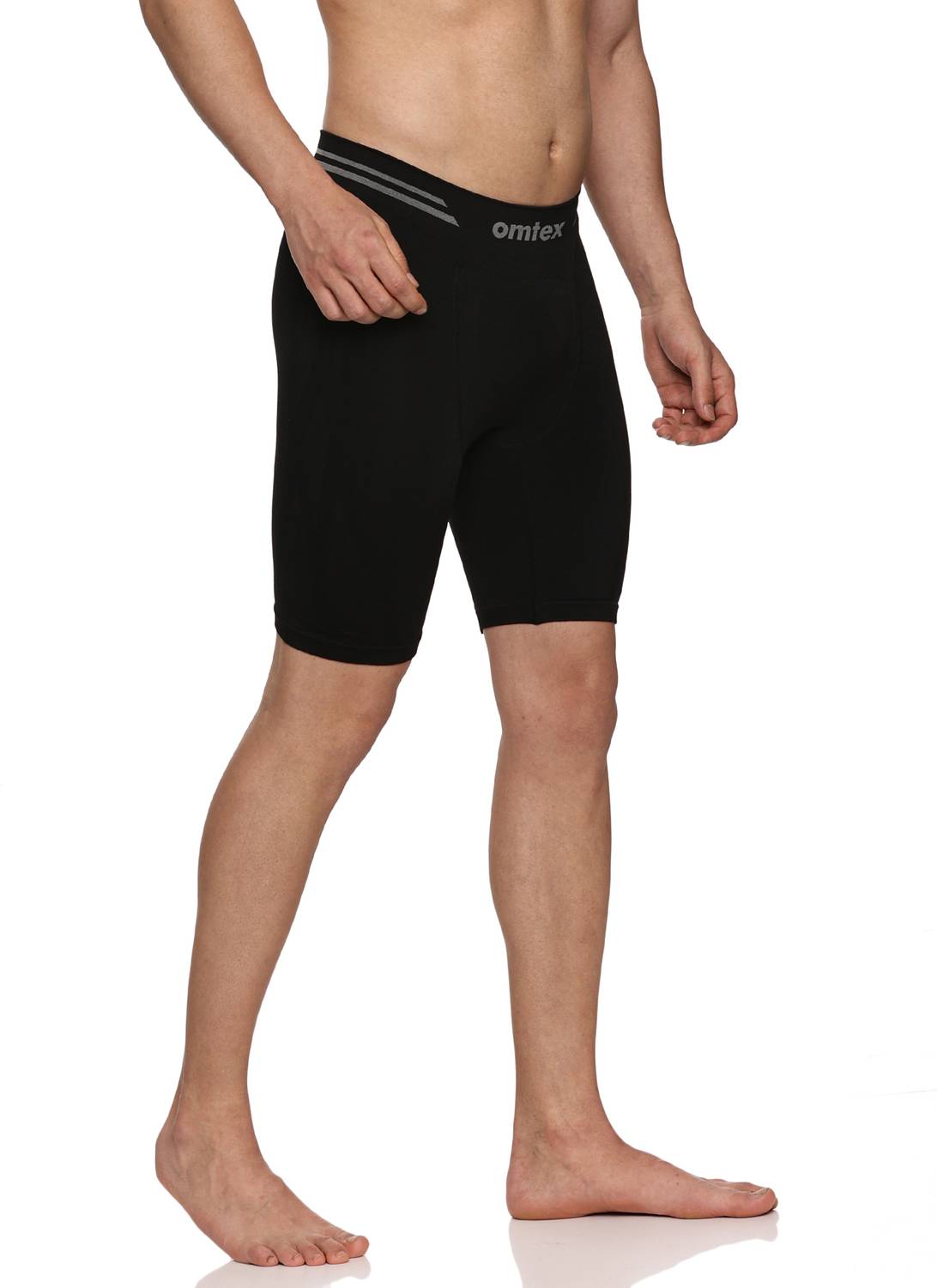 omtex Men Black Compression Shorts - Image 3