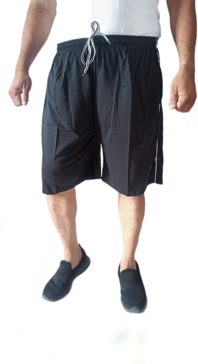 Image of Garima Fashion Solid Men Black Basic Shorts, High Waist Shorts, Gym Shorts, Boxer Shorts