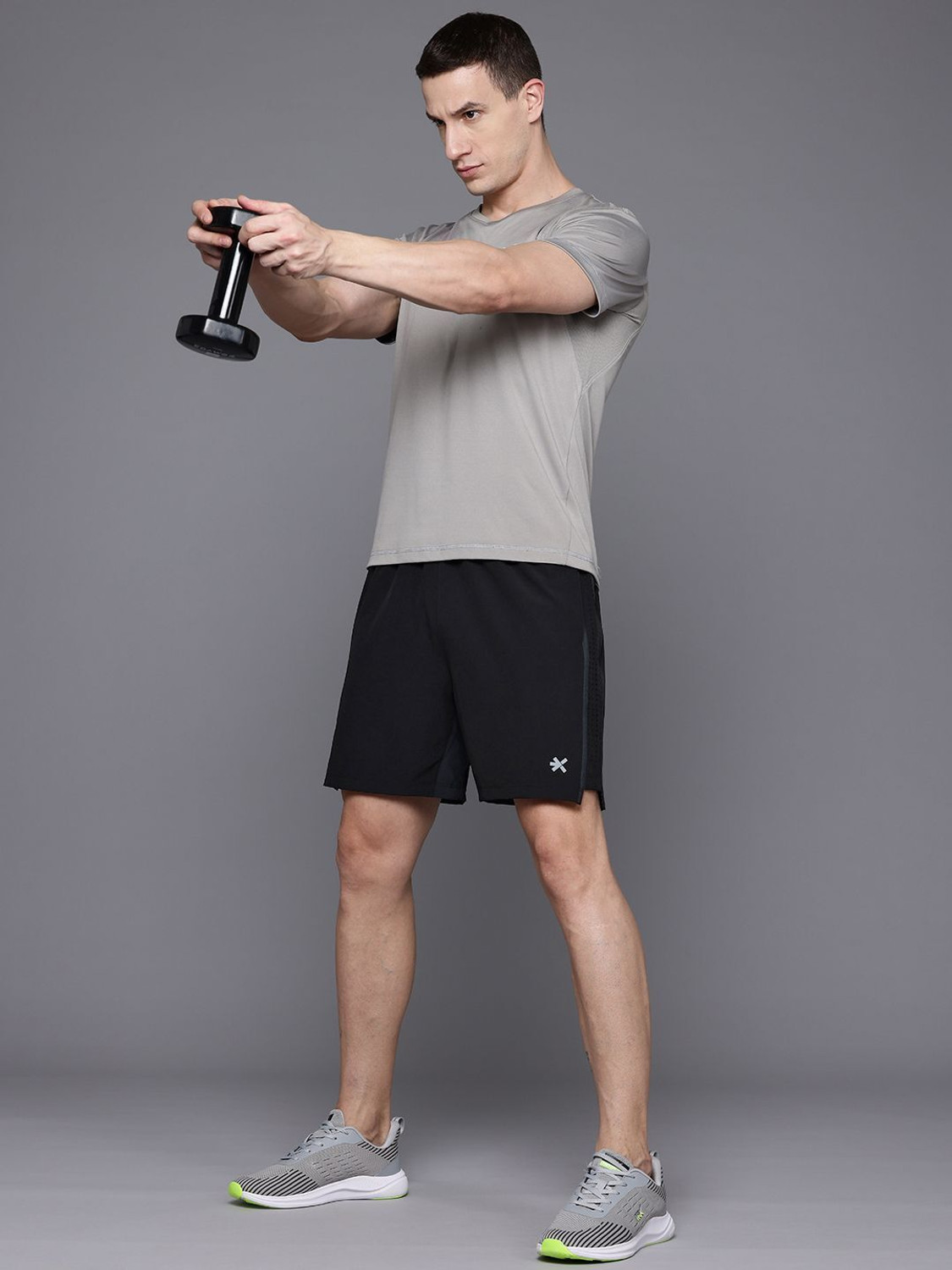 Image of HRX by Hrithik Roshan Solid Men Black Regular Shorts