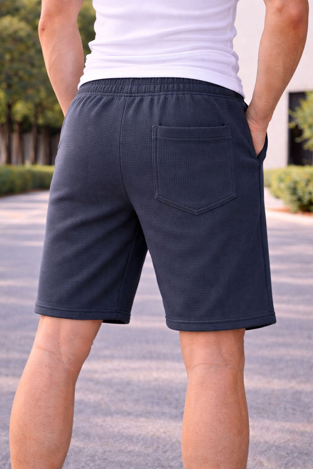 Image of Lyphy Solid Men Black, Dark Grey Casual Shorts