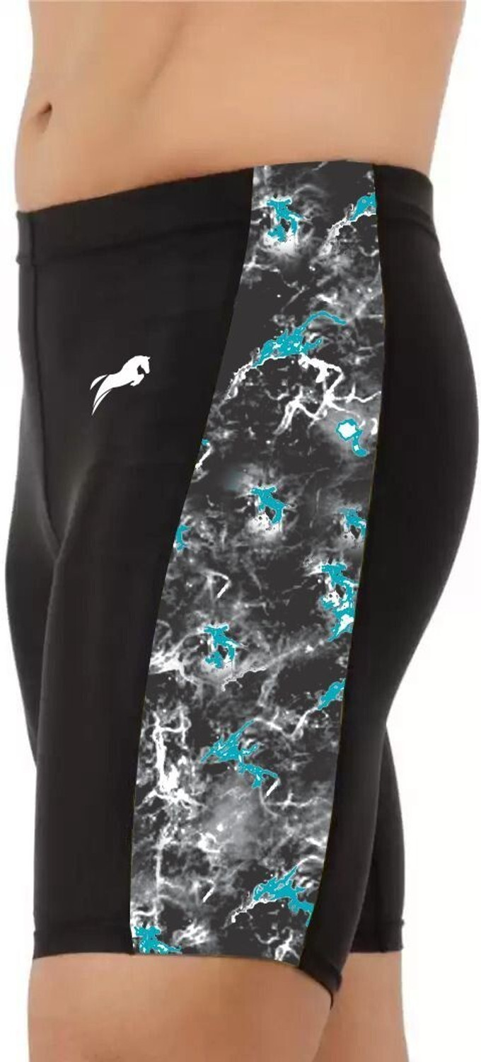 Image of Just Rider Color Block Men Reversible Black Compression Shorts