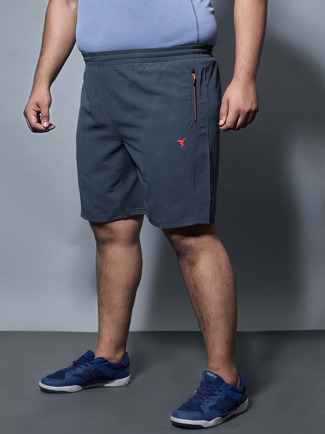 Image of TECHNOSPORT Solid Men Grey Sports Shorts