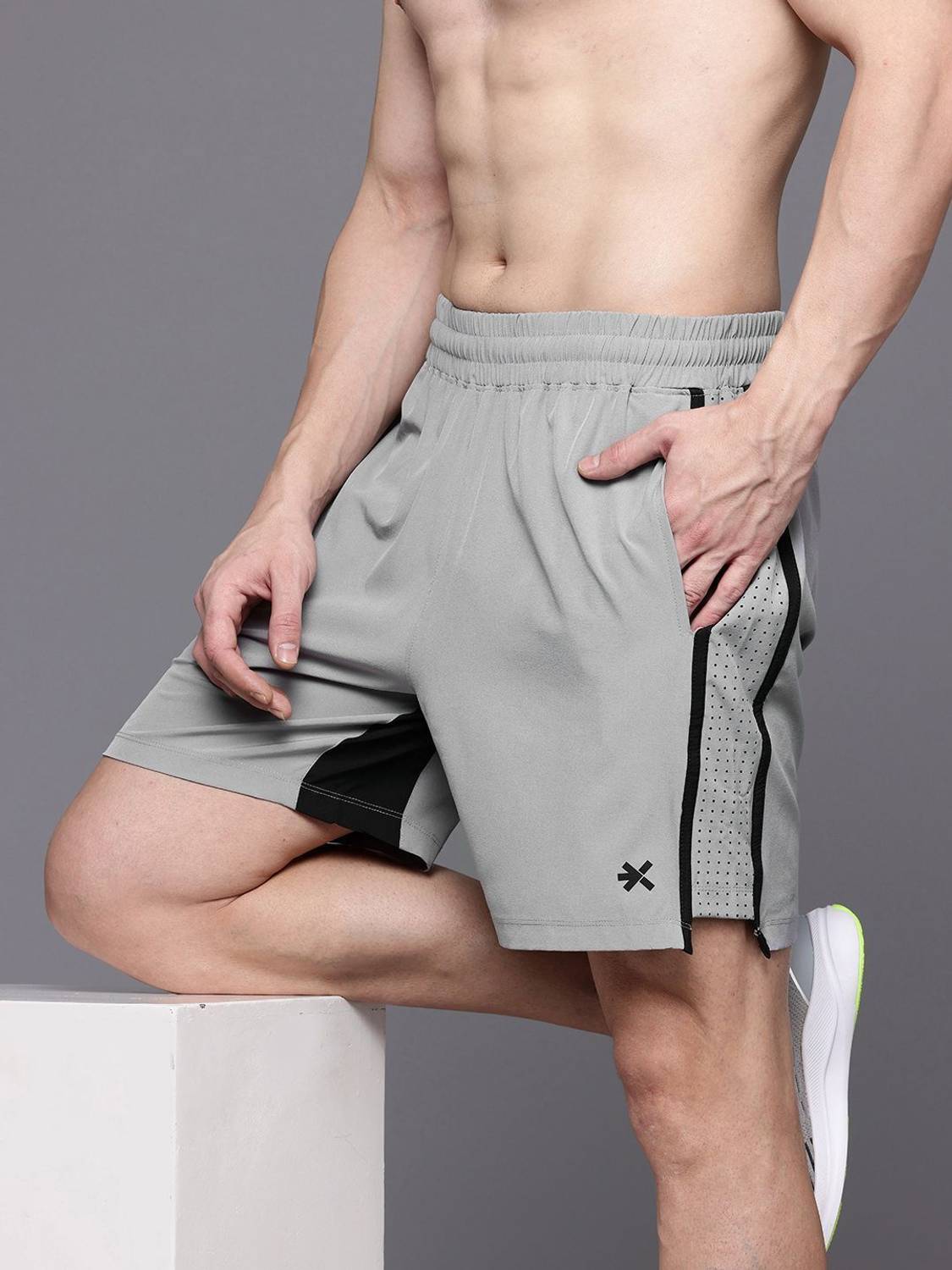 HRX by Hrithik Roshan Grey Sports Shorts - Image 1