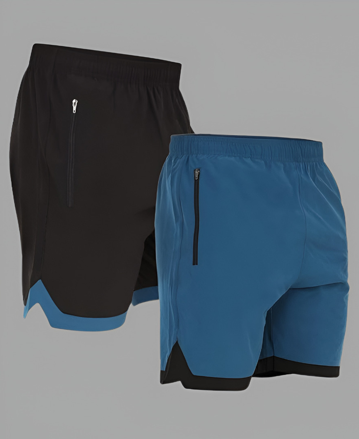 Image of jaxcion Solid Men Black, Light Blue Regular Shorts, Running Shorts, Gym Shorts, Cycling Shorts, Sports Shorts