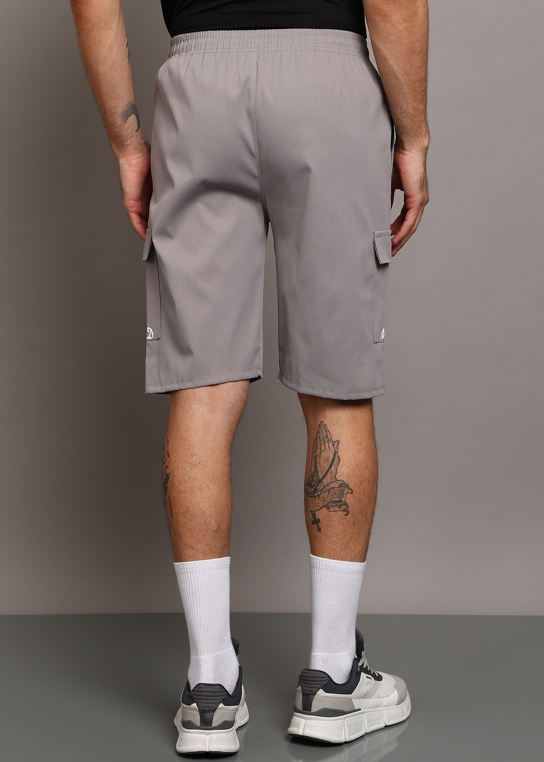 Image of mank D Printed Men Blue, Grey Cargo Shorts