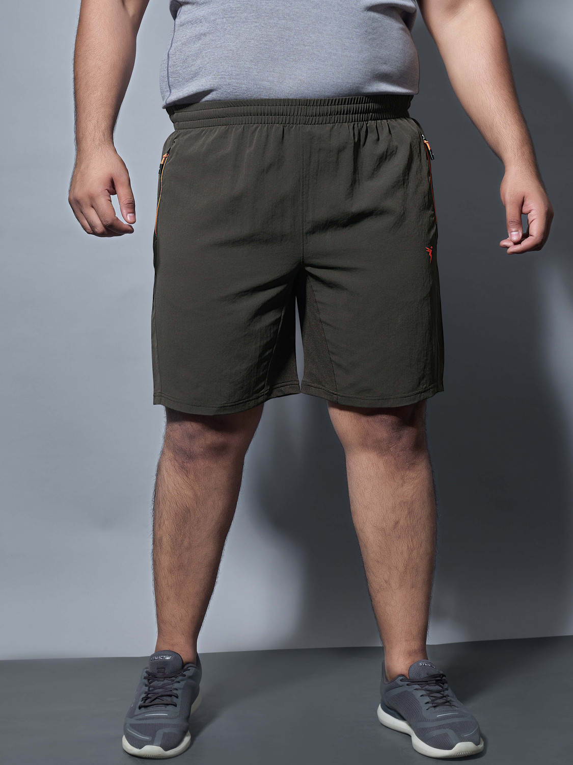 Image of TECHNOSPORT Solid Men Dark Green Sports Shorts