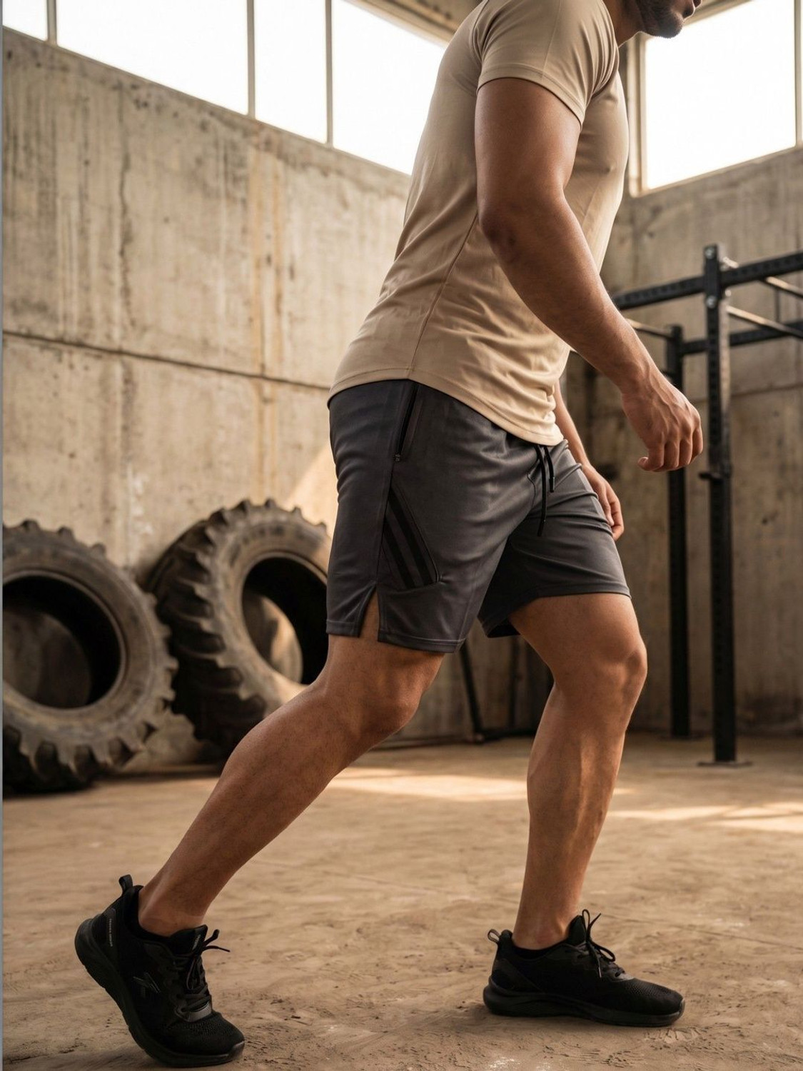 Image of HRX by Hrithik Roshan Solid Men Grey Sports Shorts