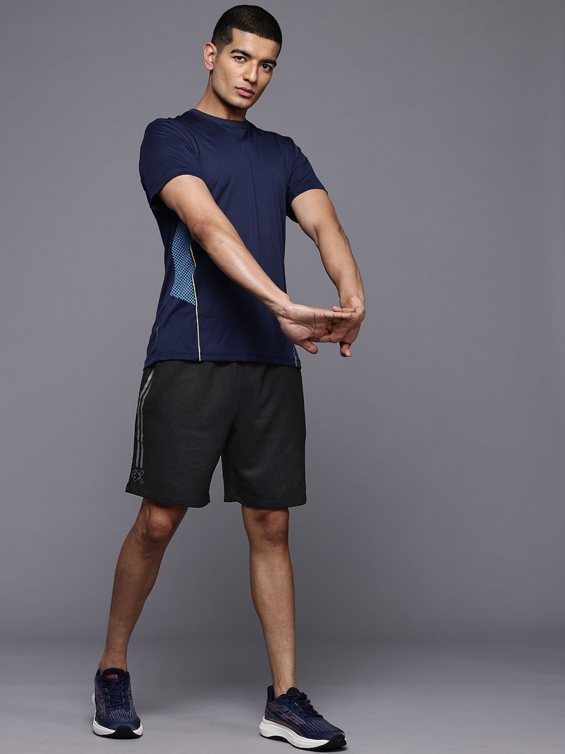 Image of HRX by Hrithik Roshan Solid Men Black Sports Shorts