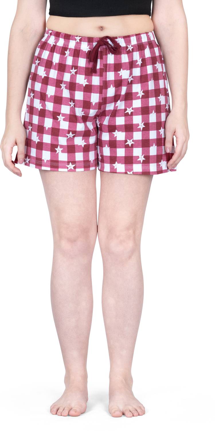 Ariel Printed Women Red Casual Shorts
