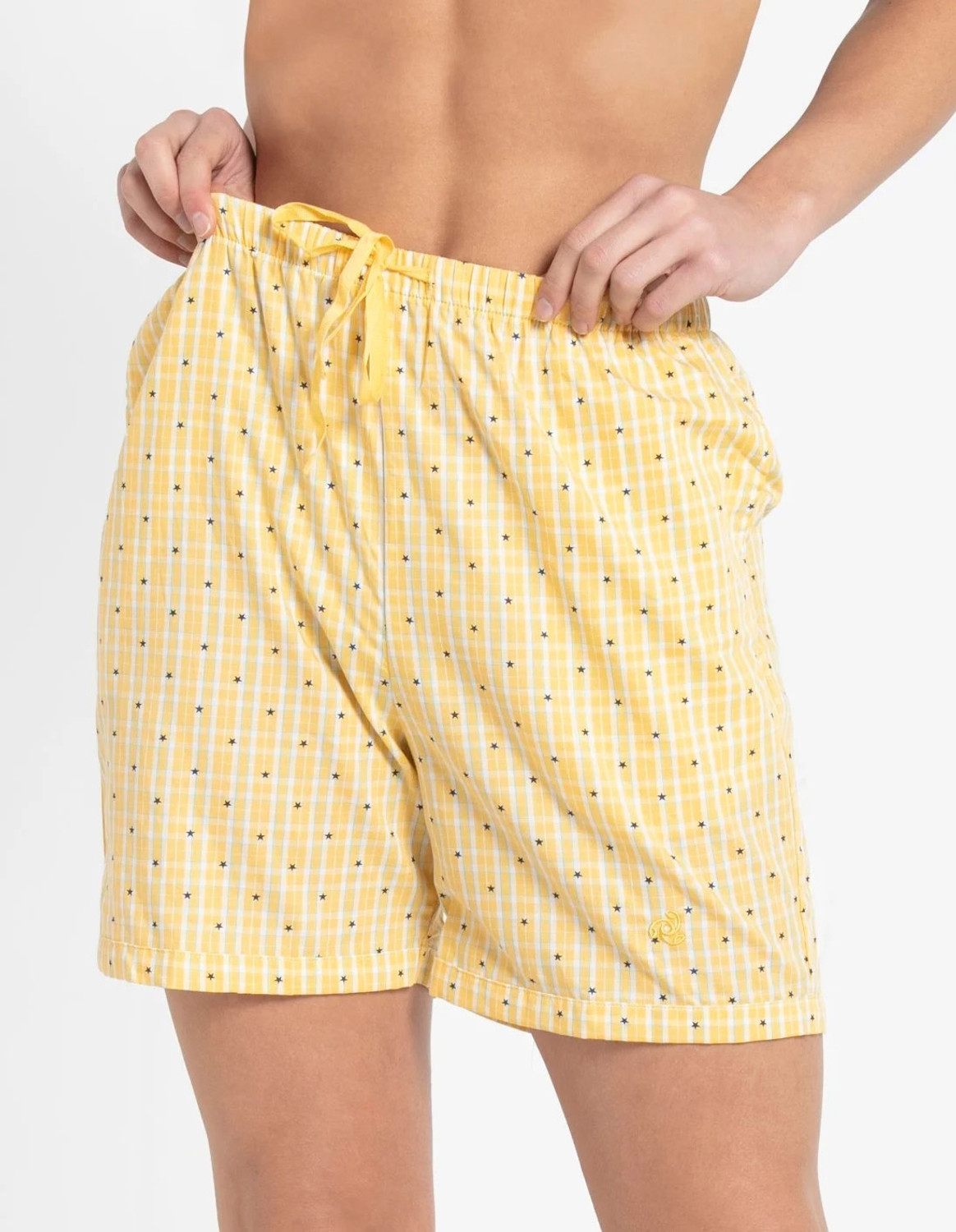 Image of JOCKEY Printed Women Yellow Boxer Shorts