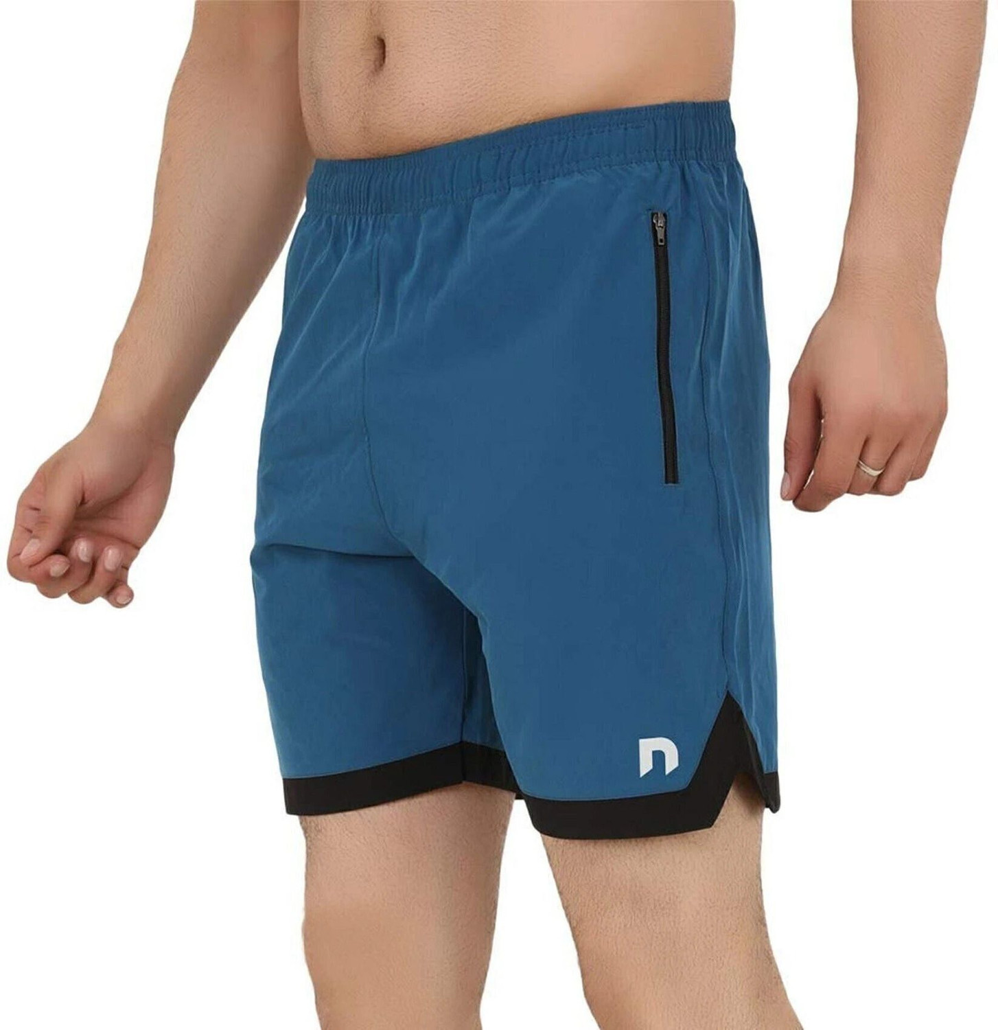 Image of never lose Solid Men Dark Blue Regular Shorts