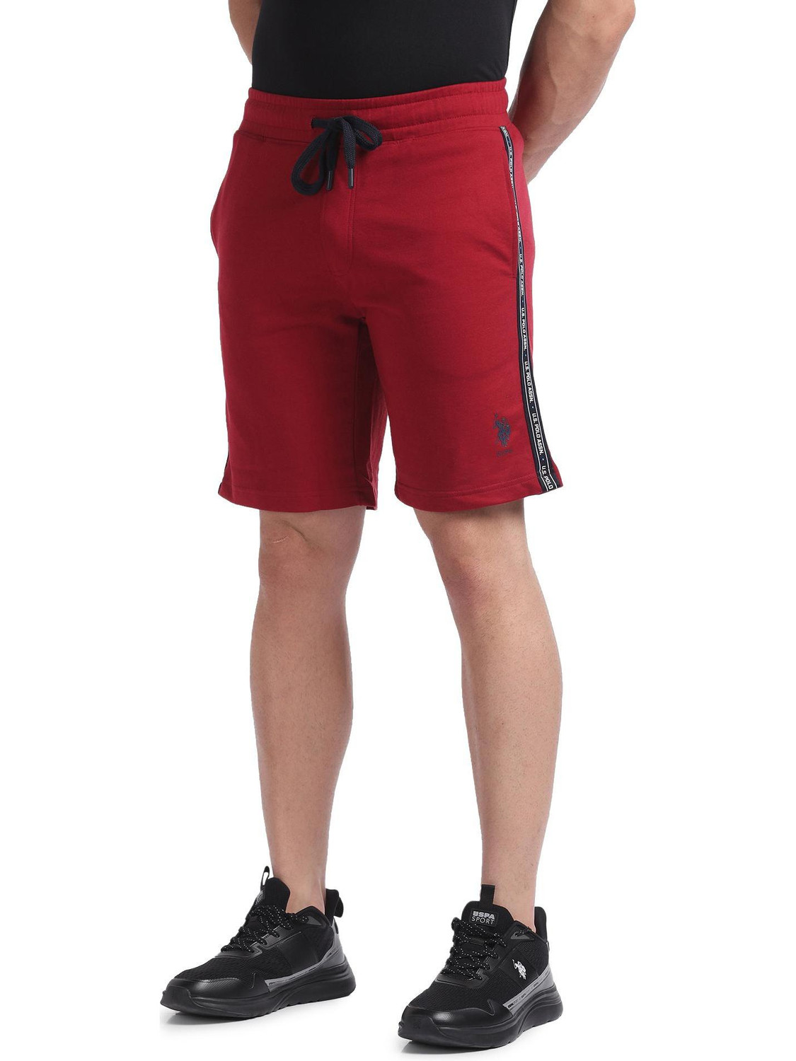 Image of U.S. POLO ASSN. Self Design Men Red Sports Shorts