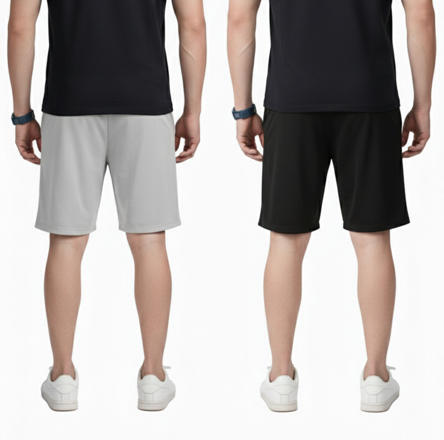 Image of FLYZEN Solid Men Black Regular Shorts