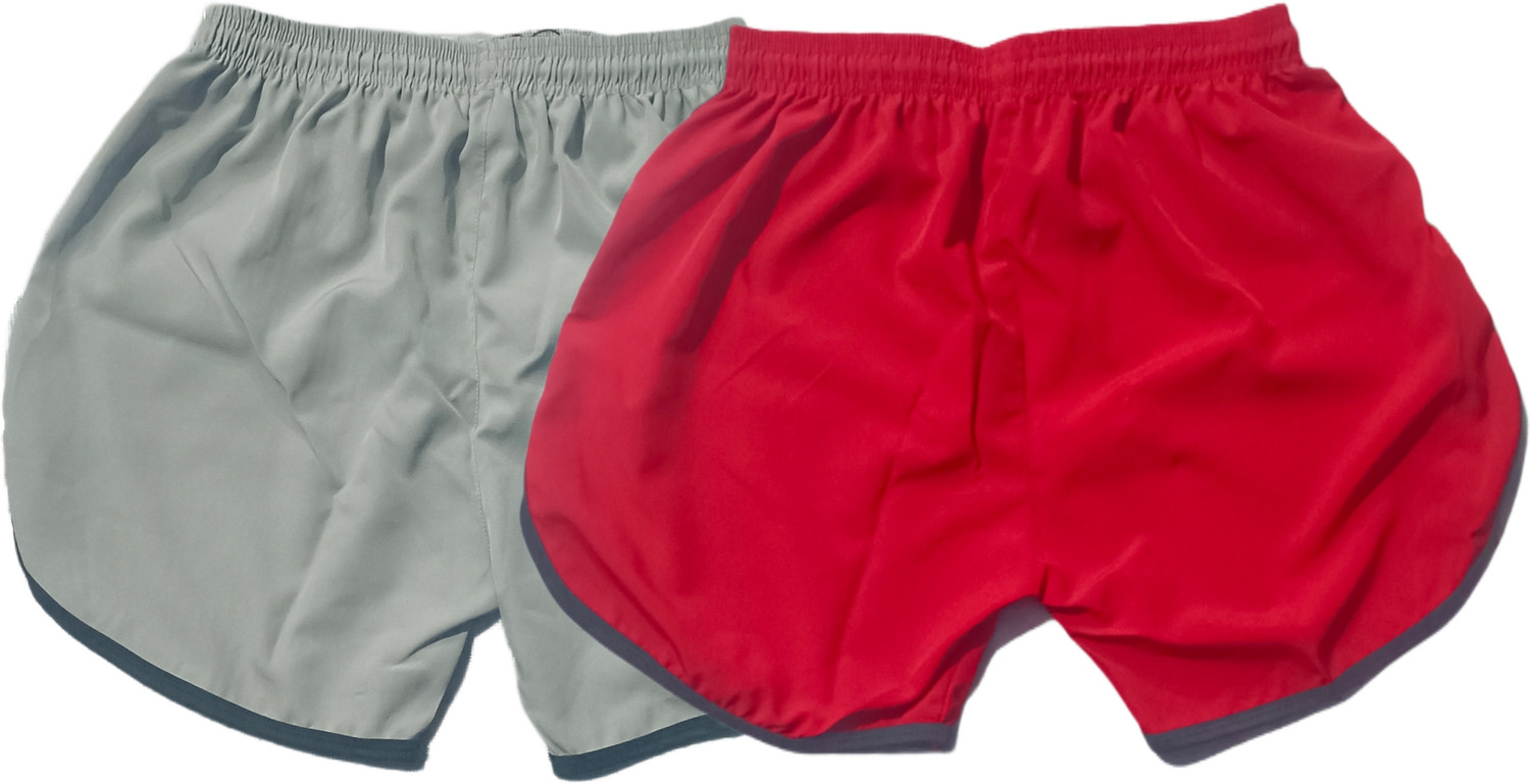 Image of mokshii Solid Men Red, Grey Regular Shorts