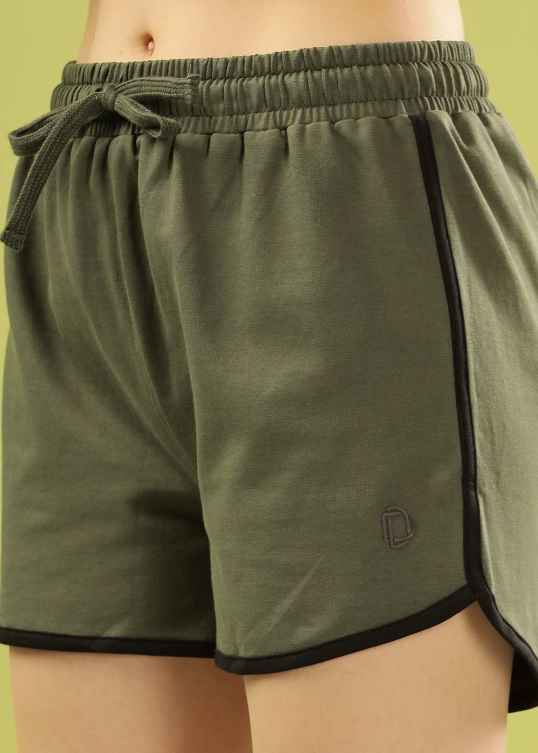 Image of Dollar Missy Solid Women Reversible Dark Green Sports Shorts